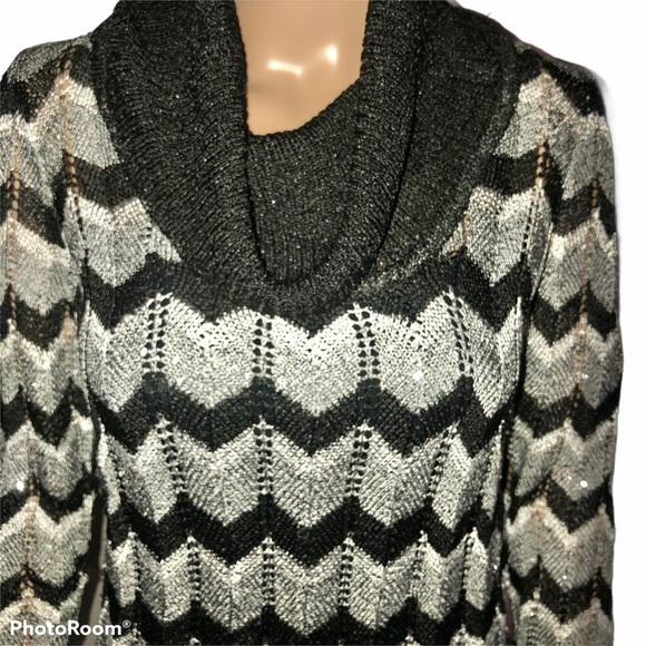 INC shimmery chevron print sweater - Picture 2 of 4